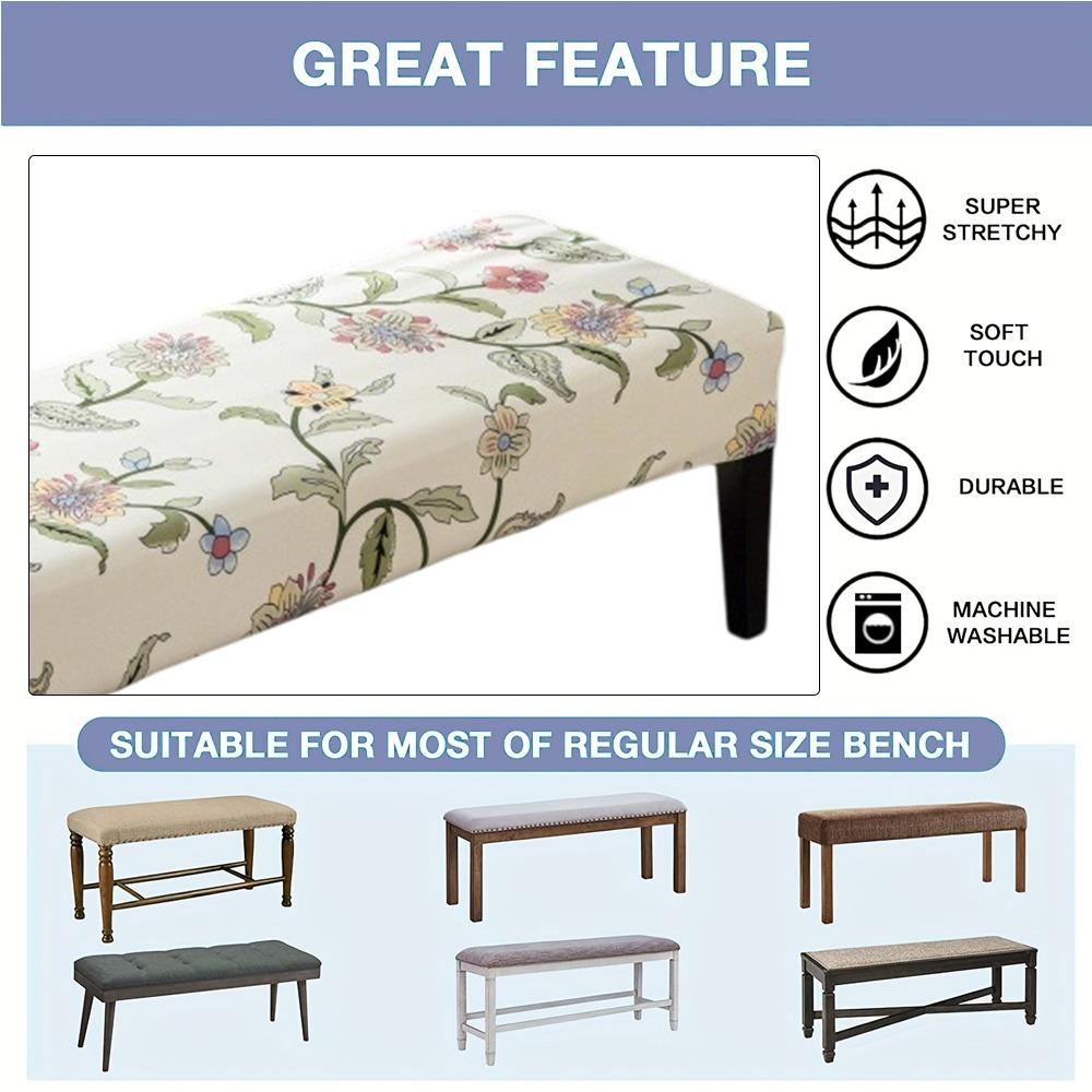 1Pc Long Bench Cover Stretch Polyester Removable Washable Anti-Dirty Piano Stool Chair Covers Living Room Bedroom Seat Protector