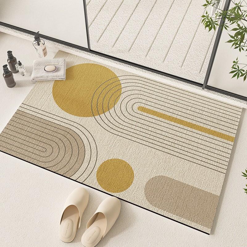 Silica Diatomite Bath Mat Absorbent Fast Drying Non Slip Floor Rug Bathroom Entrance Modern Minimalist