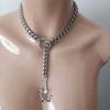 Niche Design Hollowed-Out Thorns Peach Heart O-Shaped Stainless Steel Non-Slip Chain Necklace