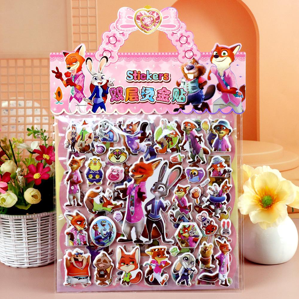 Children's Cartoon Double-layer Three-dimensional Bubble Sticker