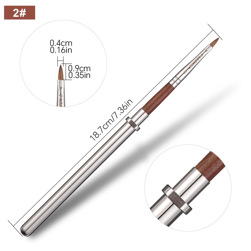 

kads Кисть для ногтей из акрила Kolinsky Sable, интегрированная кисть из красного дерева с держателем для ручки, кисть для наращивания геля, инструмент для рисования