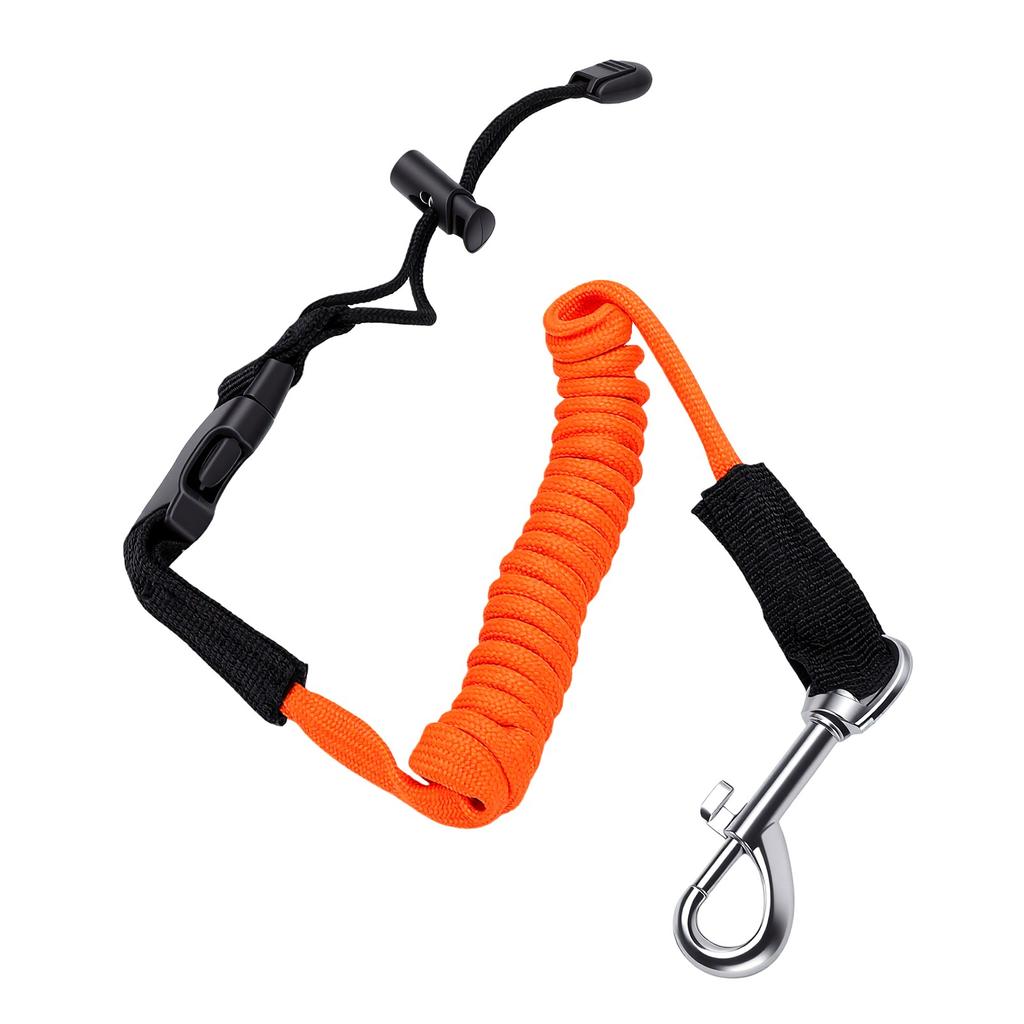 Kayak Paddle Leash Easy Connect Shock Absorption Lightweight Kayak Rod Leash for Canoe Paddle Board Orange