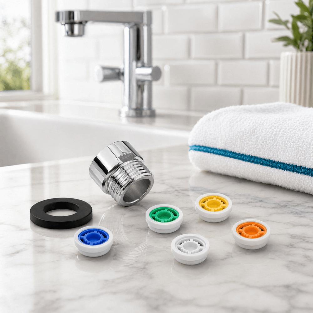 Colorful Water Flow Restrictor Plastic Flow Control Valve Shower Flow Limiter Kitchen Bathroom