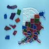 1 PC Puzzle Mold of The Map of The United States Desktop Decorative Coasters Resin Mold DIY  Handmade Crafting Tools
