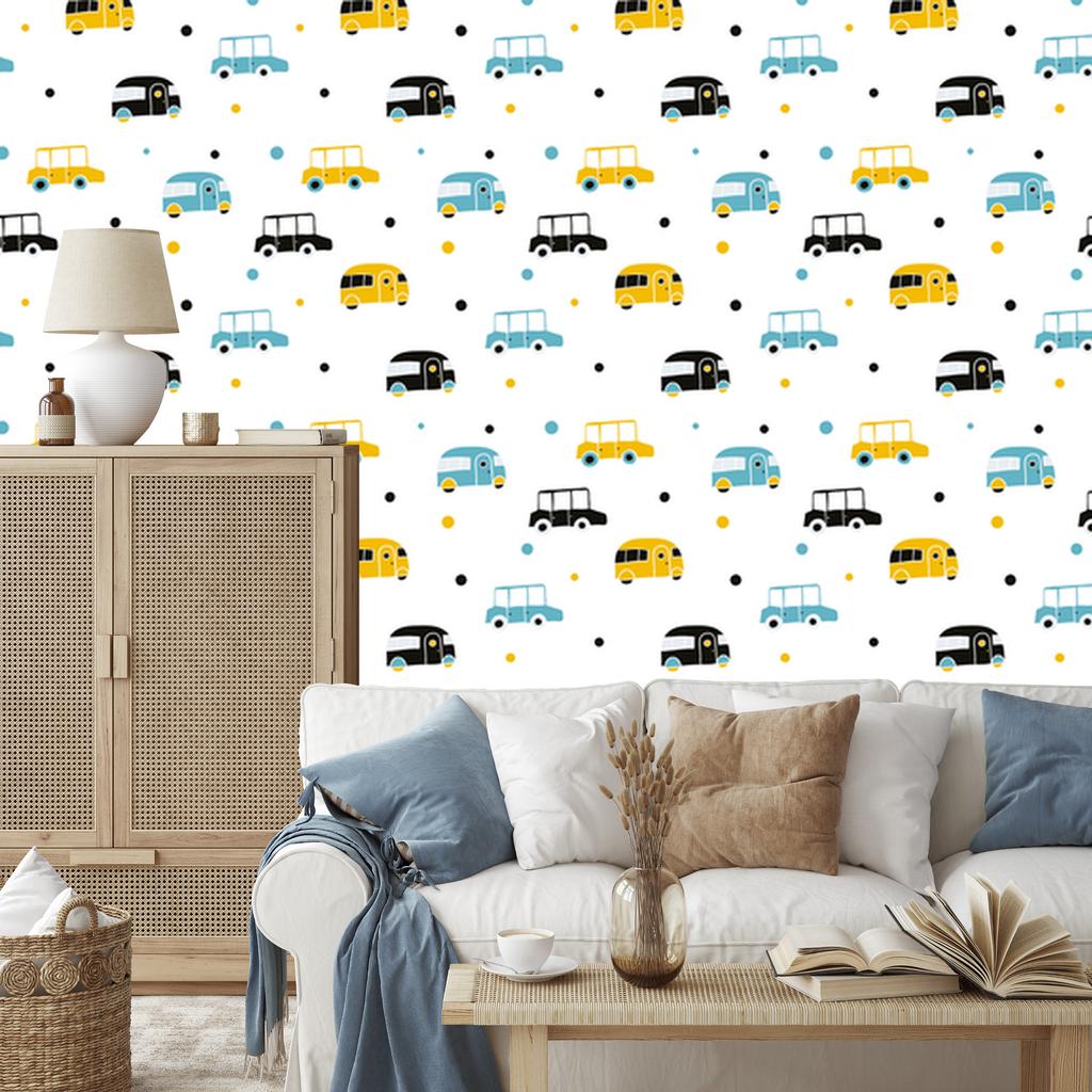 Colorful cars wallpaper for living room and bedroom 50x1000