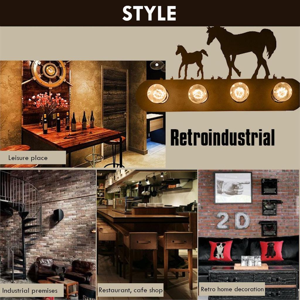 Retro-Loft-Stil, Eisen, schwarz, ländliche Industrie-Wandleuchte, Wandleuchte, Leuchten, Veranda, Flur