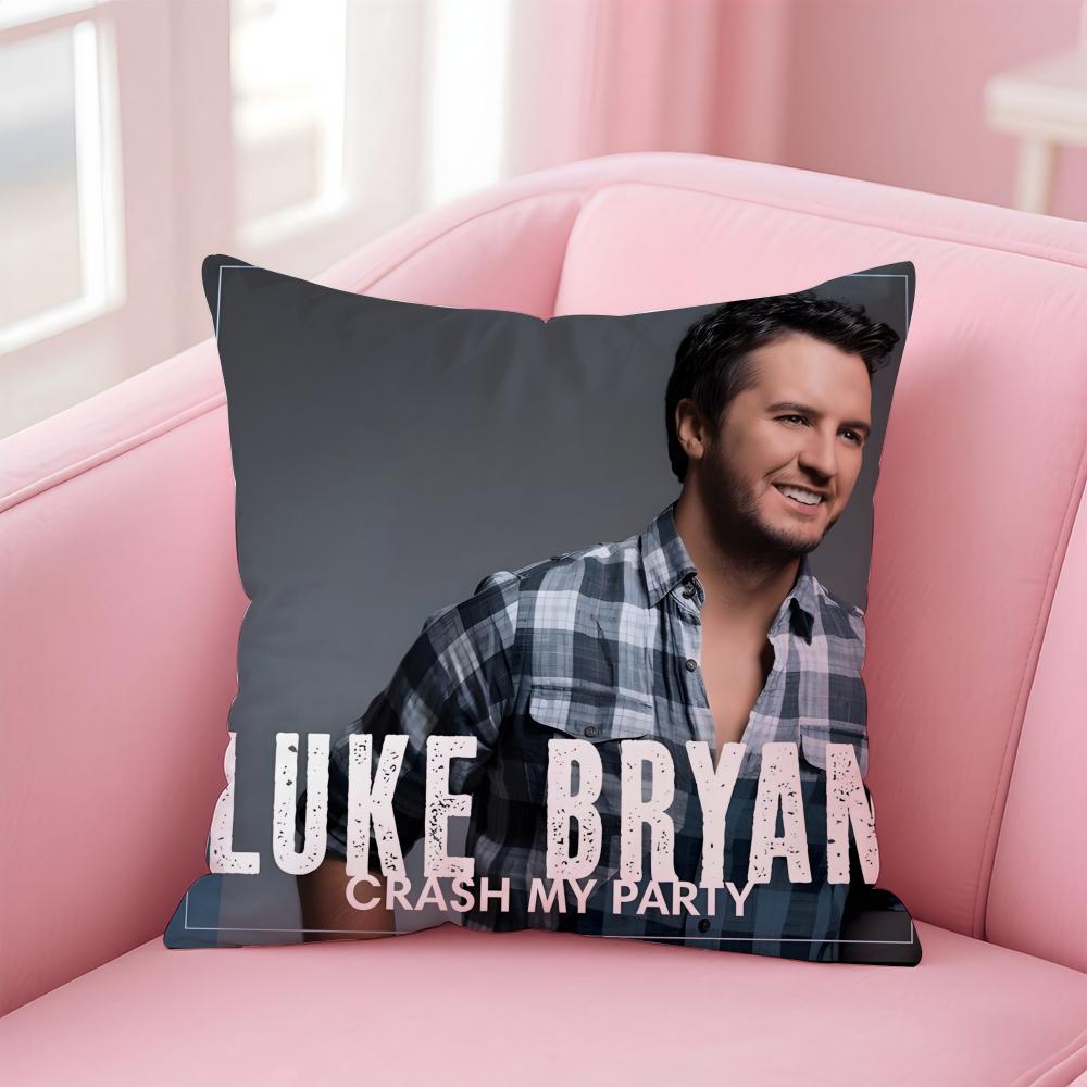l-Luke Bryan Singer Cushion Cover Comfortable Reversible Pillow Cover Ideal for Car Sofa Bedroom & Beyond