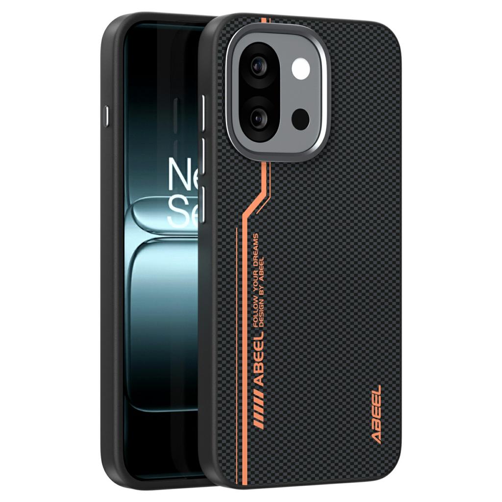 ABEEL Pro OnePlus 13T 5G Magnetický kryt Mikro-reliéf 6D Tištěný PC TPU Hliníková slitina Kožený kryt na telefon