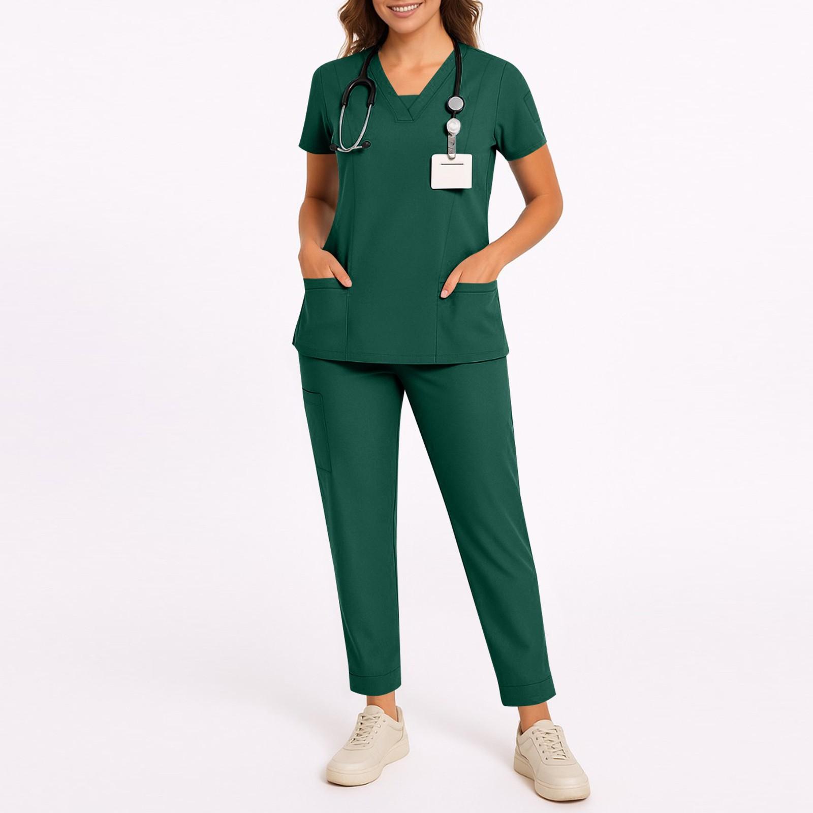 

Женские комплекты из 2 предметов, топы с короткими рукавами и широкими штанами, спортивные костюмы L темно-зеленого