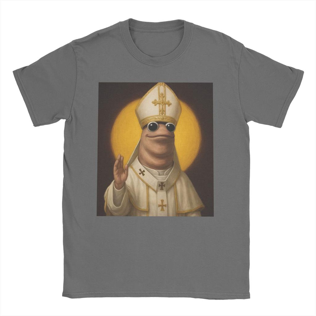 Marcus The Worm Meme TShirts for Men Women Jesus Christ God Holy Novelty Pure Cotton Tees Short Sleeve T Shirt Adult Clothes
