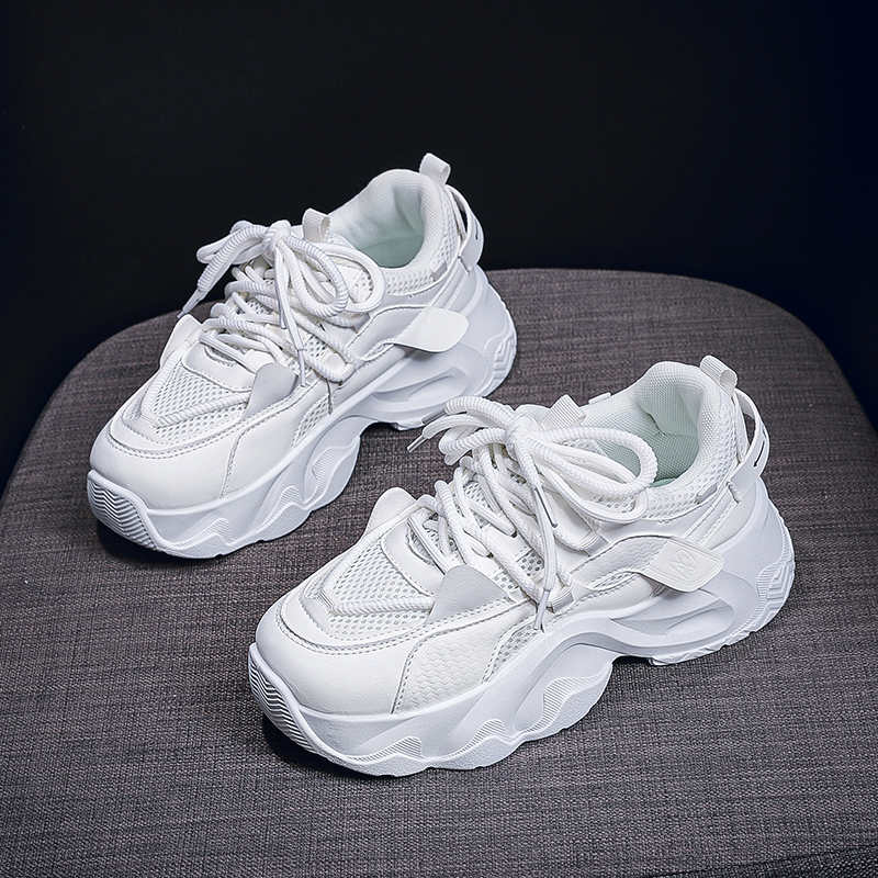 Round Toe Non-slip Sole Woman's White Platforms Boot Heels 46 Black Heel Shoes Sneakers Sport High Grade Resale Flatas