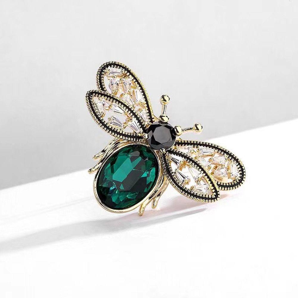 Girl Gifts Zinc Zinc Alloy Bee Corsage Zircon Clothing Accessory Vintage Brooch Fashion Jewelry Women Brooch