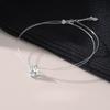 Mermaid's Tear Rose White Crystal Diamond Necklace, Womens Fishline Fashion Collarbone Chain.