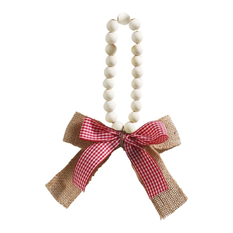Handmade Valentines Day Wood Beads Garlands with Butterfly Knot For Wedding Decors for Rustics Farmhouses Decors Project