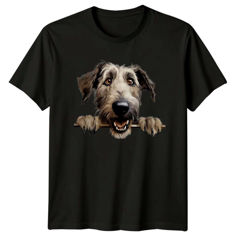 Irish Wolfhound Dog Lover Pet Peek A Boo Graphic Novelty TShirt Unisex T-Shirt XXL