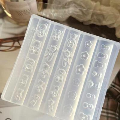 3D Cartoon Bär Blume Schleife Nagelform Transparente Nagelvorlagen Diy Nagelkunst Dekoration Maniküre Design Werkzeug Nagel Schnitzform