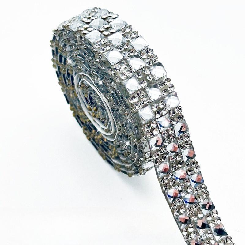 

1Yard Rhinestone Ribbons Self Adhesive Diamond Sticker Crystal Tape Bling Crystal Rhinestone Strips for DIY Crafts Decorations
