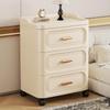 Bedroom Bedside Movable Storage Cabinet with Drawers for Living Room - Plastic Household Snack Organizer