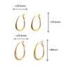 PONYKISS  Sterling Silver 18K Gold Exaggerated Oval Hoop Earring for Women Minimalist Fine  Trendy Accessories