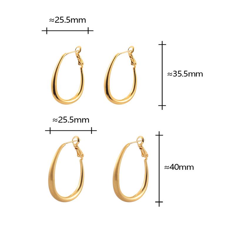 PONYKISS  Sterling Silver 18K Gold Exaggerated Oval Hoop Earring for Women Minimalist Fine  Trendy Accessories