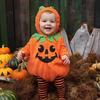Kids Halloween Pumpkin Onesie with Footed Leggings for Spring and Autumn