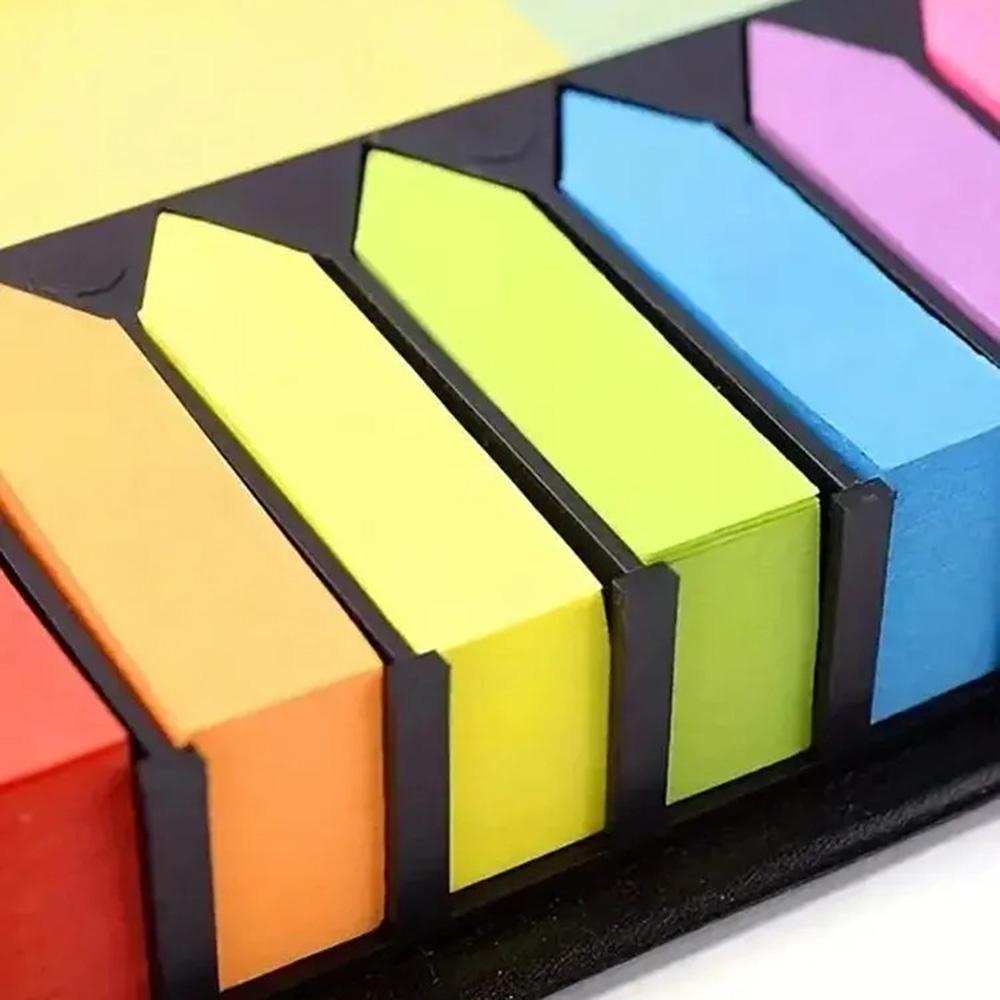Convenience Stickers with Desktop Calendar Multi-Color Sticky Notes Leather Packaging Box Office Supplies for Students School