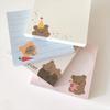 Kawai Ins Korean Little Brown Bear List Plaid Sticky Note Paper Non Stick Book Message 4 Handbook Bears Stationery Supplies
