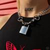 Retro Punk Fashion Exaggerated Thick Chain Necklace Simple New Couple Multi-Layer Lock Necklace Unisex Jewelry Accessories