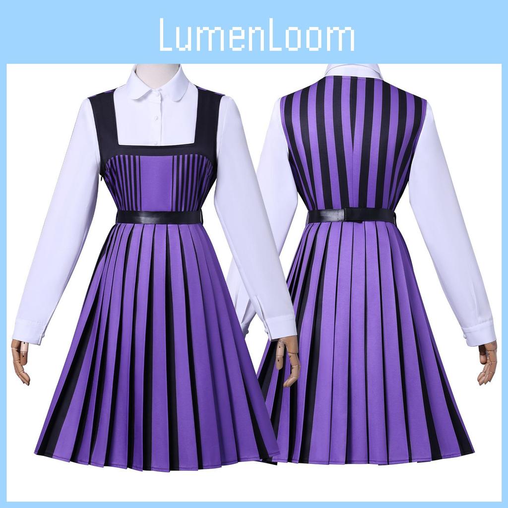 Purple Cosplay Addams School Uniform Costume Halloween Party Gift