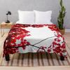 Autumn Theme Flannel Throw Blanket King Queen Size for Bed Sofa Couch Decor Lightweight Warm Super Soft Art Blanket Good Gift