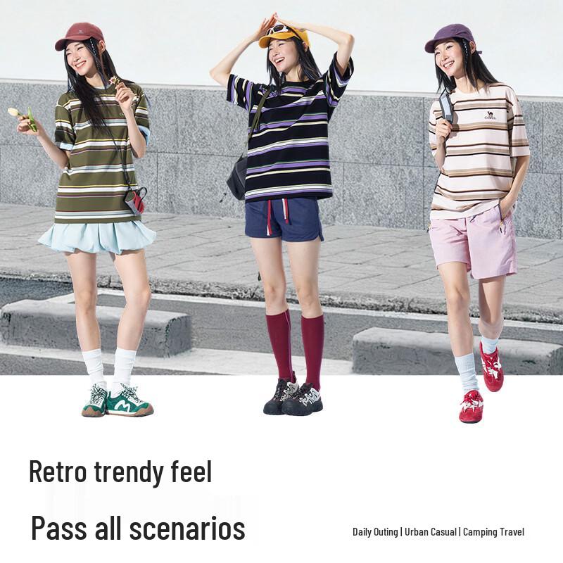 Camel Women's Striped T-shirt