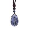 Casual Simple Natural Water Droplet Pendant Necklace Amethyst Opal Obsidian Red Agate Pendant Adjustable Cord Chain Necklace