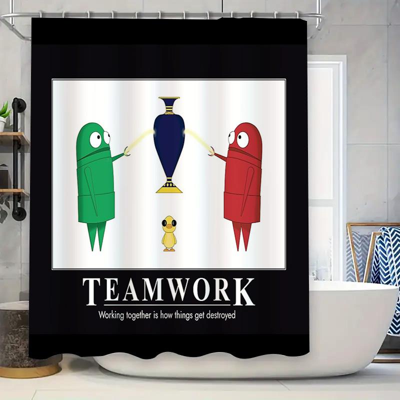 

Motivational Teamwork Shower Curtain Inspirational Quotes Positive Vibes Gym Fitness Sports Decor Home Bathroom Wall Art Decor 90x180cm