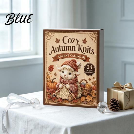 Miniature Animal Collection Knitting Advent Calendar 24 Acrylic Ornaments Cozy Autumn Knits Daily Surprise Calendar Cute Ornaments for Christmas