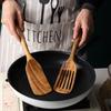 Little Wood Immortal Teak Long-Handle Slotted Spoon & Non-stick Stir-fry Spatula - Acacia Wood Kitchen Tool