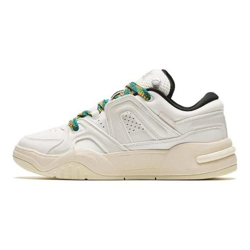 Anta Aojie Sports Durable Low-Top Skate Shoes Women Sneakers Off-White Green 122348070-2 37.5
