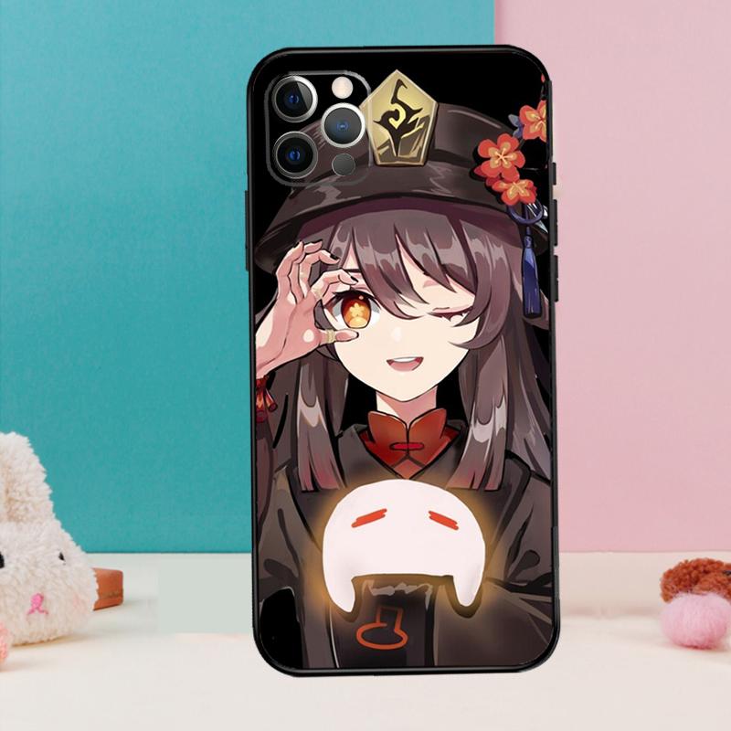 

Genshin Impact Hutao Phone Case For iPhone 17 Air 16 15 14 12 11 13 Pro Max 12 13 mini 15 16 Plus 16e Cover Coque iPhone 12Pro MAX