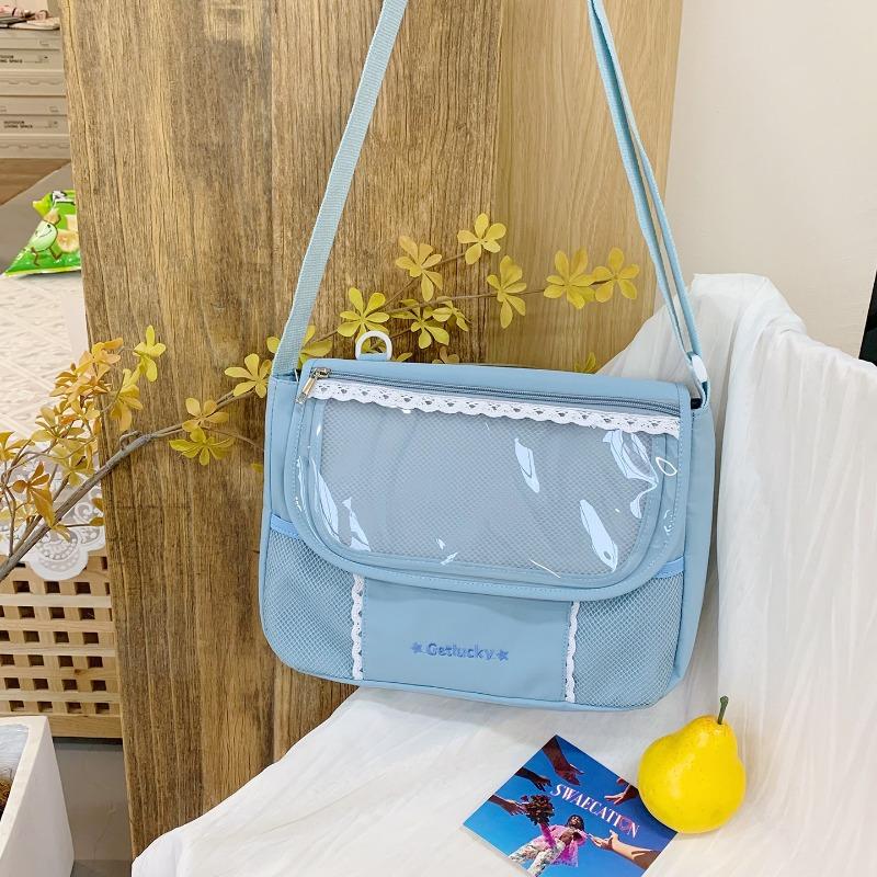 Girls casual versatile tote bag women's new transparent large-capacity shoulder messenger bag