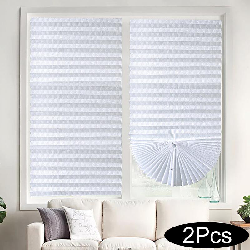 

2 шт./набор Полиэстеровая штора Нетканая Ванная Кухня Балкон Офис Жалюзи Оконные Бумажные Жалюзи 60/90x180см 60*180cm белый