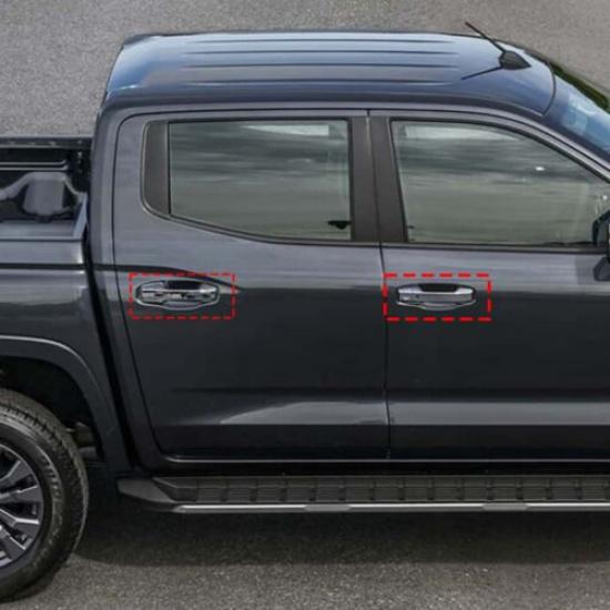 ABS Glossy Black Door Bowl Sticker Trim Cover For Mitsubishi L200 Triton 2024-25
