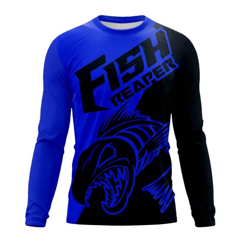 2026 New Spring And Autumn Men's Long Sleeve T-shirt With Fish Pattern Printing Outdoor Fishing Essential T-shirt