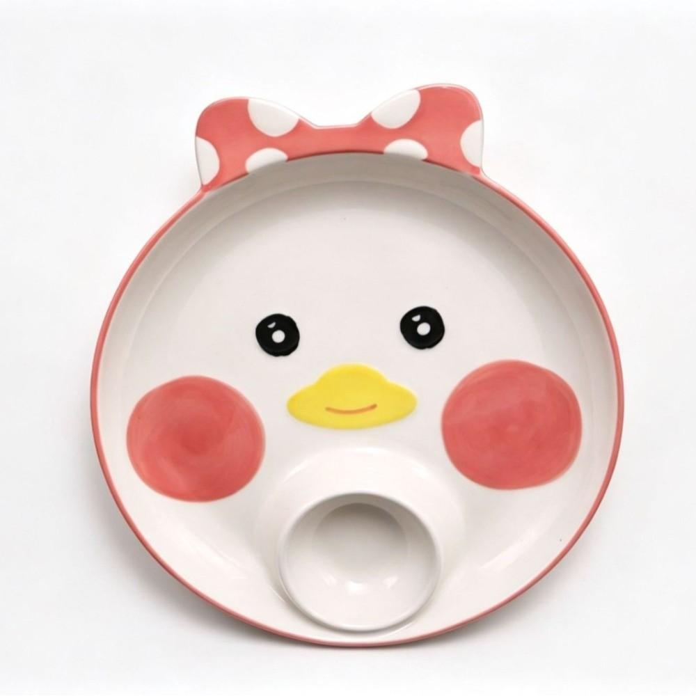 Ceramic Cow Sushi Plate Animal Shape Grid Dumpling Plate Cute French Fry Plate  Household