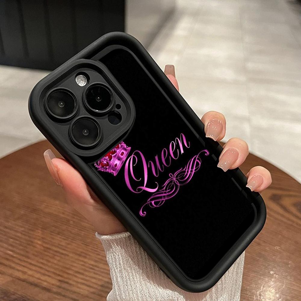 LZ29 Husă de telefon din silicon pentru cuplu coroană regină rege pentru Xiaomi 11 Lite 5G 14T Redmi 14C 13C A3 Note 12 11 9 10 13 Pro Plus Husă spate rezistentă la șocuri