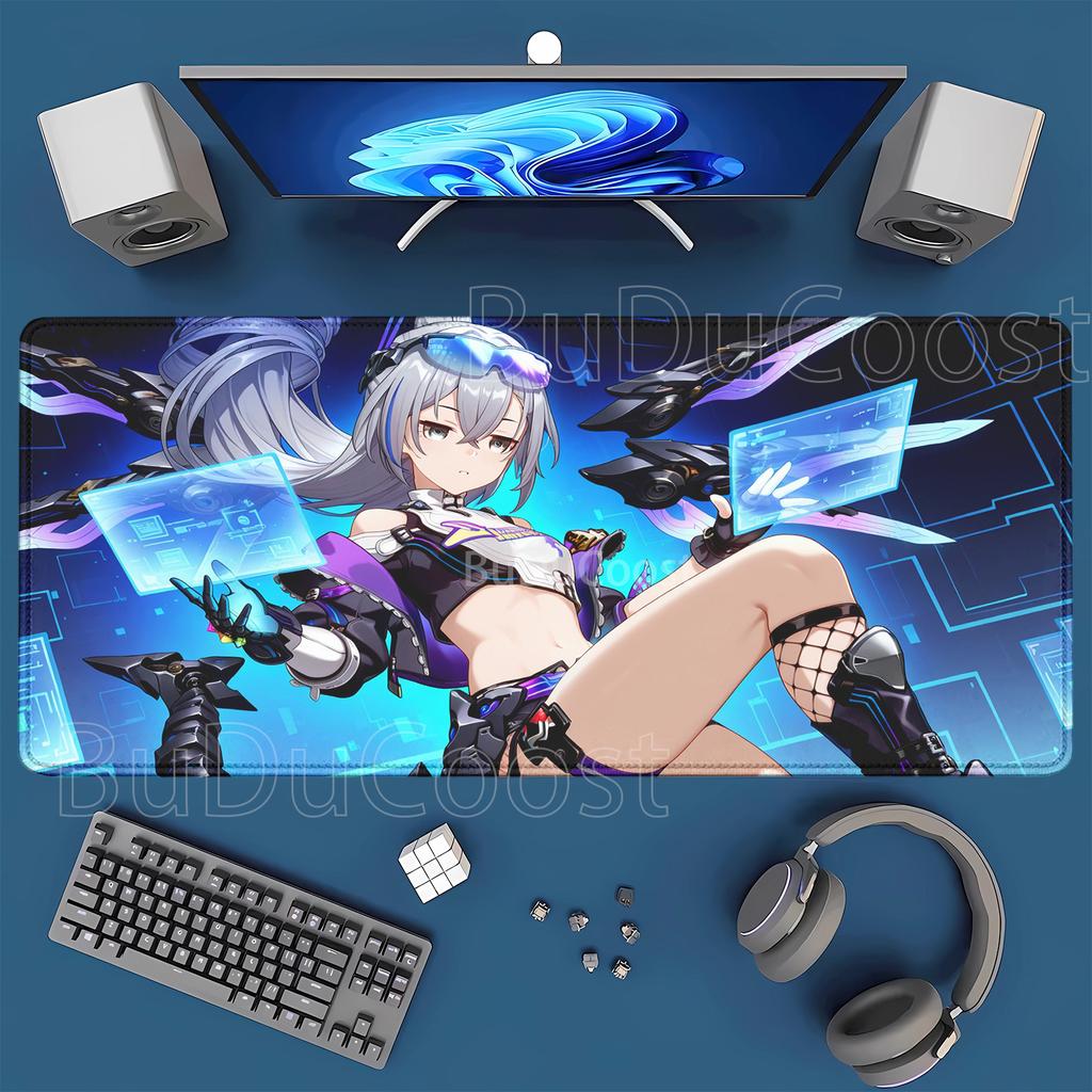 HSR Silver Wolf LV Honkai Star Rail Large XXL Mouse Mat New Nonslip Keyboard Anime Girl Kawaii Mouse Pad PC Gaming Desk Mat