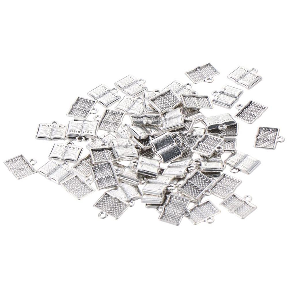 

60 шт. Святая Библия Подвески из Библии Серебряный кулон из Библии для ожерелья и сережек