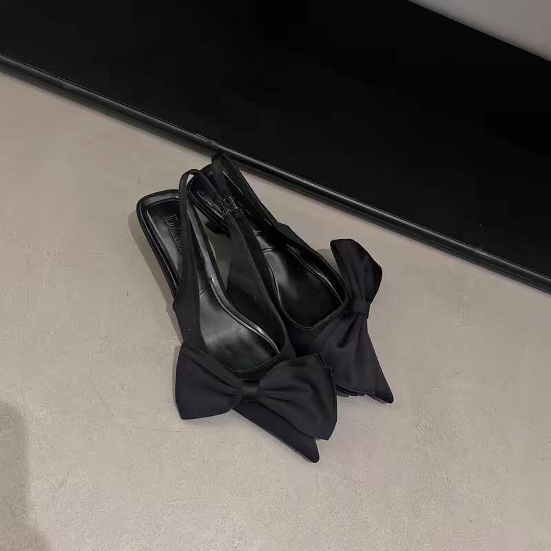New High Heels Spring Fashion Elegant Women Shoes Butterfly Knot Simple Classic Sandal Versatile Thin Heels Autumn Pumps Zapatos