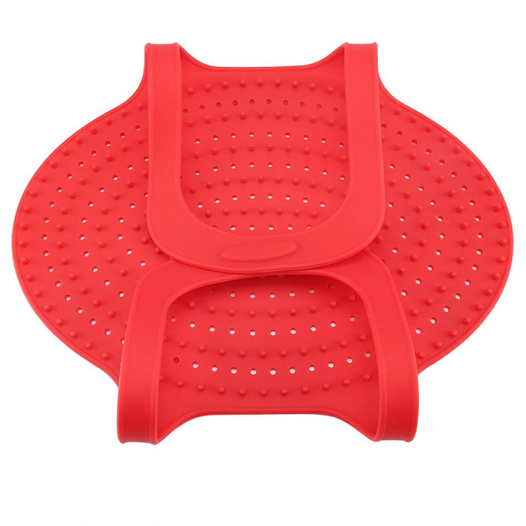Food Grade Silicone Heat Resistant Turkey Lifter Non Stick Poultry Cooking Mat(Red)