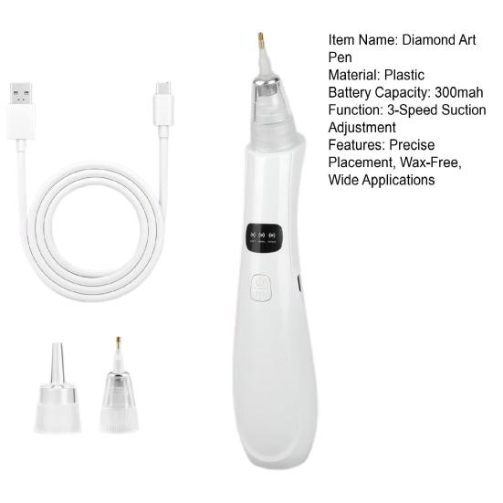 Vacuum Pen Picker Tool Electric Rhinestone Diamond Art Wax-Free Wireless Diamond Art