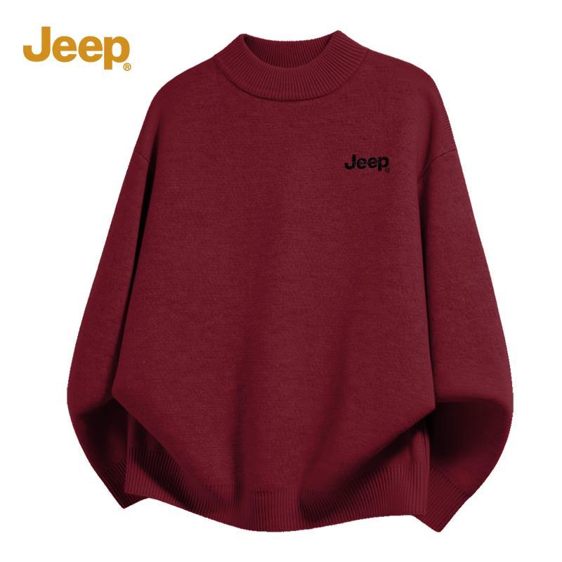 JEEP Men's Thermal Fleece Mock Neck Knit Sweater