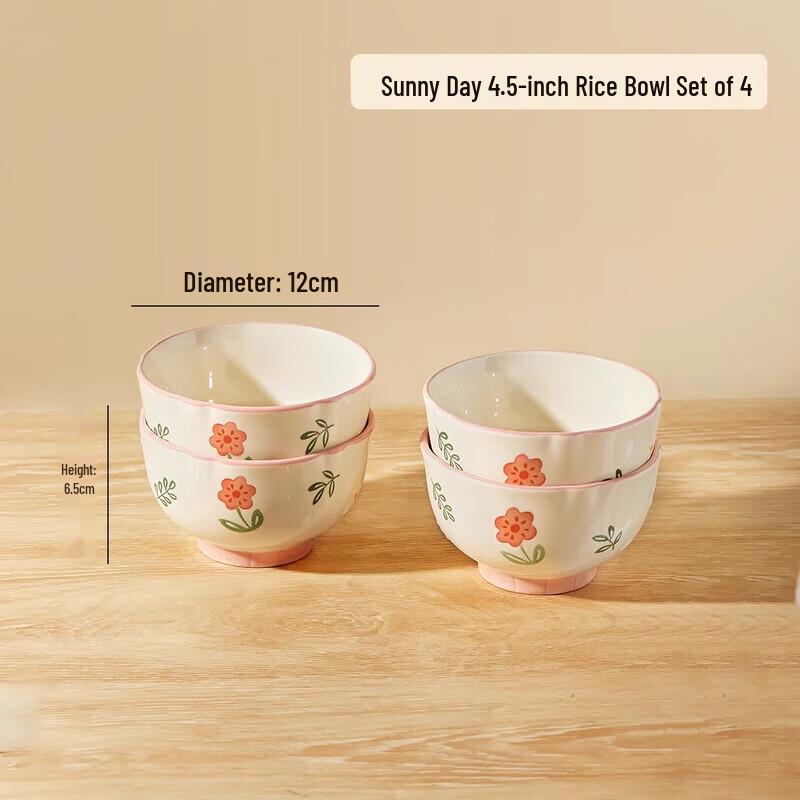 ZISIZ Sunny Series Ceramic Rice Bowl Set